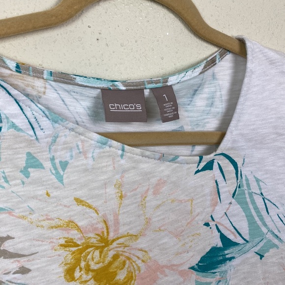 Chico's | Golden Autumn Asymmetrical Tunic Blouse 1 (M/8) - Picture 4 of 8